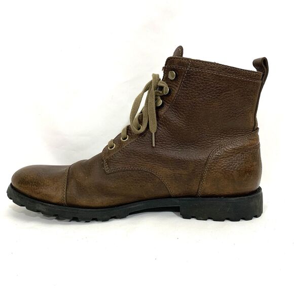 Fossil Pebbled Brown Leather Ankle Lace Up Boots Men Size 11M - Picture 4 of 16